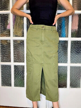 Esprit Women's Midi Cargo Skirt Green US 4